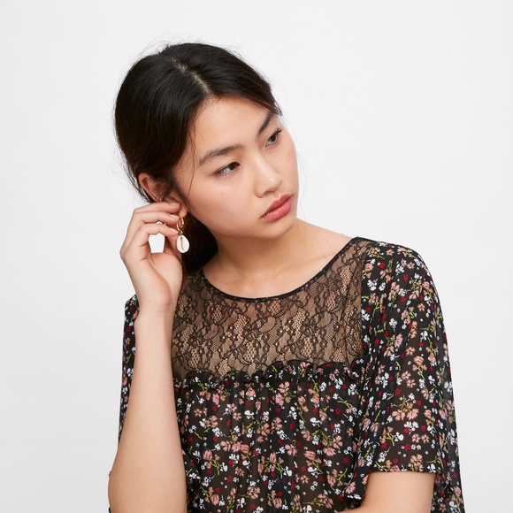Zara Flowy Floral Printed Top M - Picture 6 of 6